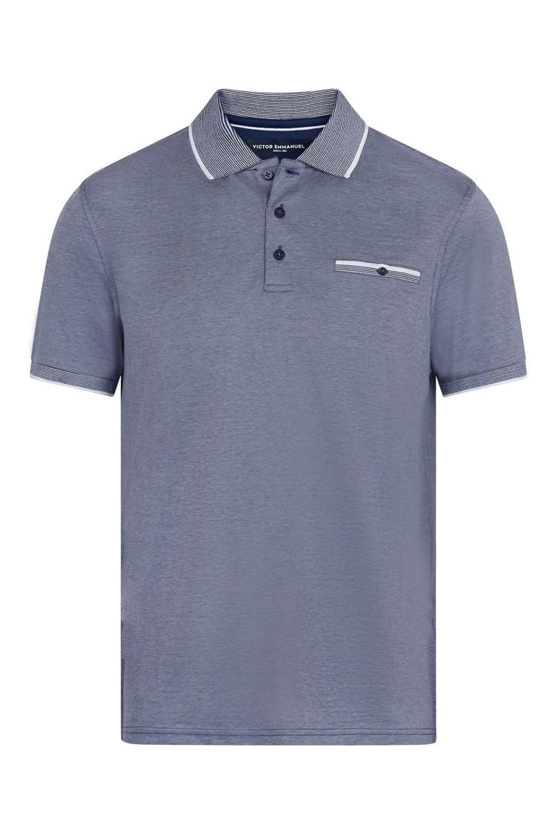 Tipped Knit Polo, Alternate, color, NAVY