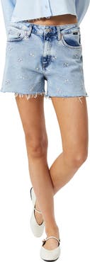 Mavi Jeans Heidi Embroidered Cutoff Denim Shorts