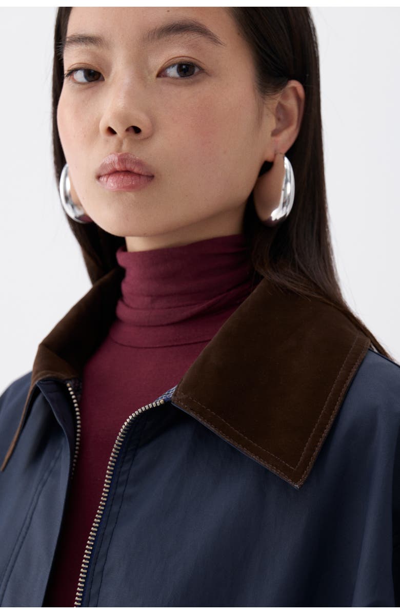 Nocturne Shirt Collar Cotton Blend Coat, Alternate, color,