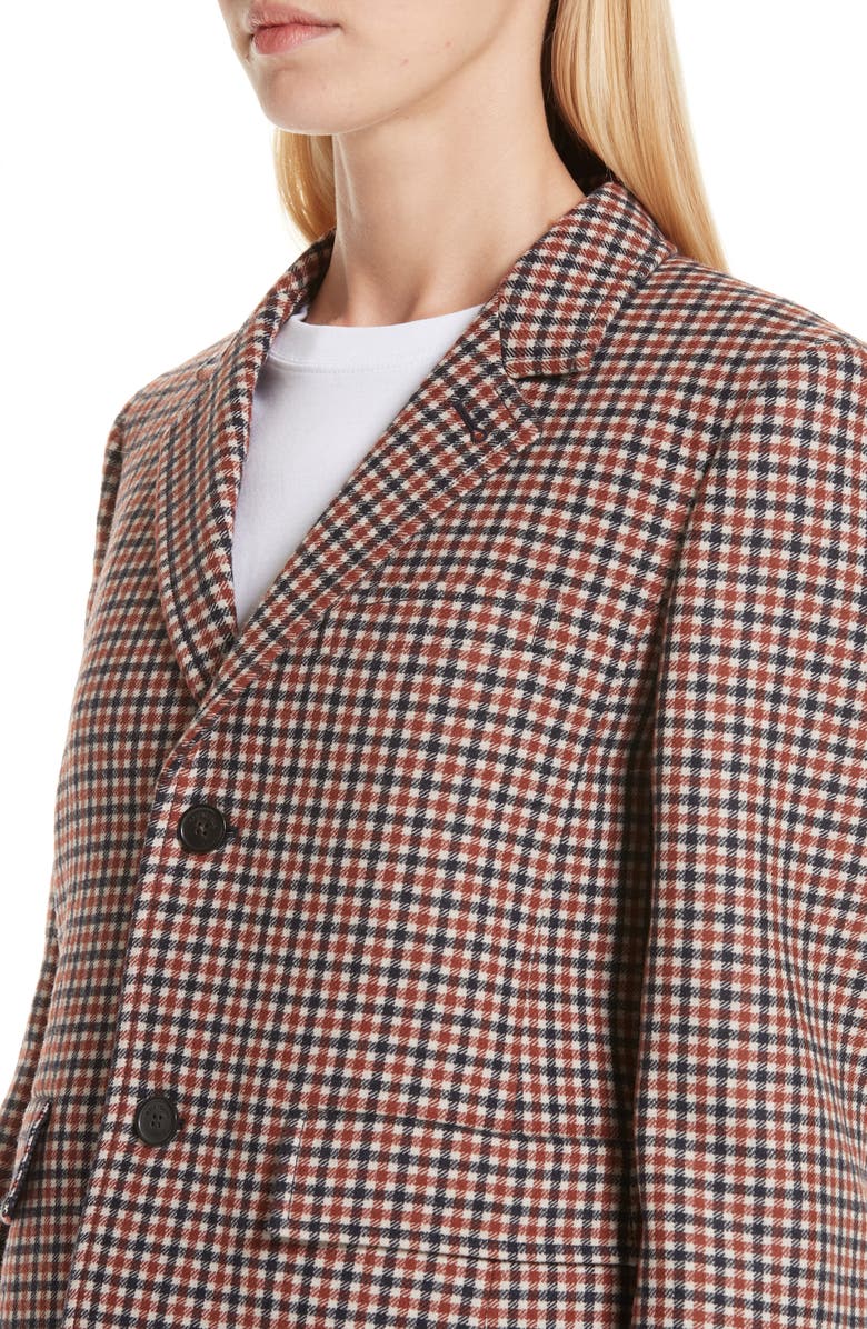 Balenciaga Check Stretch Wool Blazer, Alternate, color, 