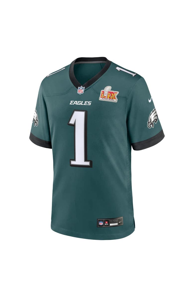 Nike Men's Nike Jalen Hurts Midnight Green Philadelphia Eagles Super Bowl LIX Game Player Jersey, Alternate, color, 