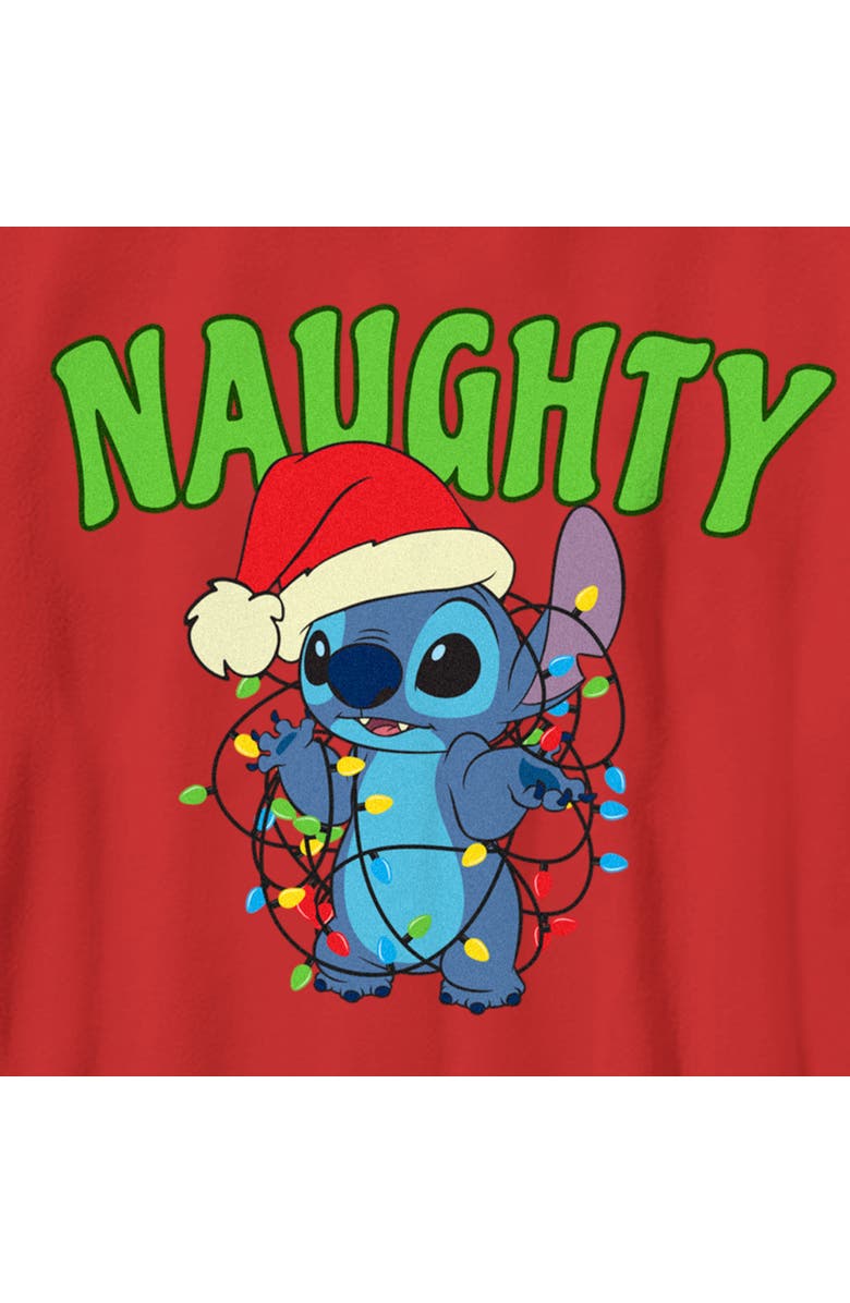 Lilo & Stitch Boy's Lilo & Stitch Christmas Naughty Stitch  Graphic T-Shirt, Alternate, color, Red