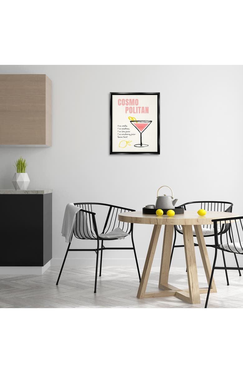 Stupell Industries Cosmopolitan Drink Recipe Framed Canvas Wall Art, Alternate, color, Pink