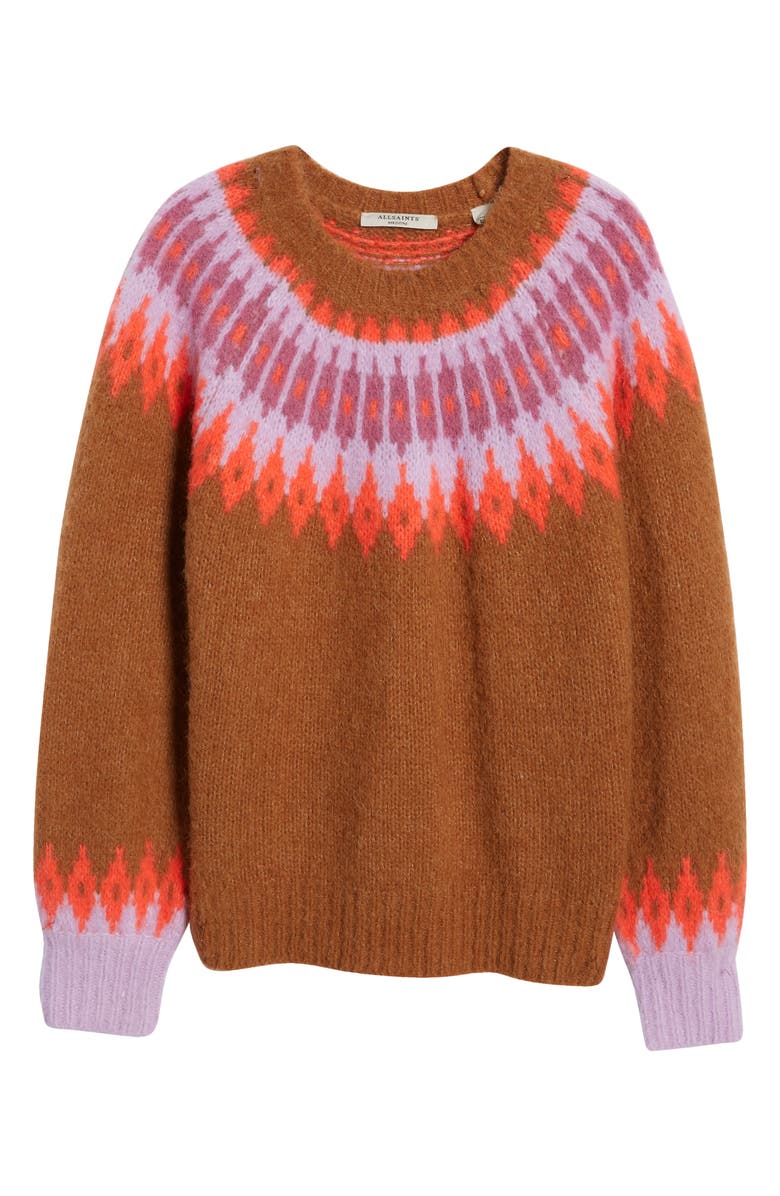 AllSaints Falka Fair Isle Oversize Sweater, Alternate, color,
