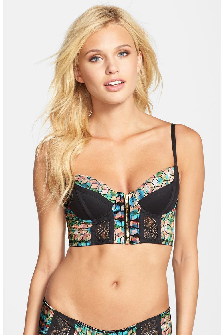 'Dusky Dawn' Underwire Bustier, Main, color, BLUE MULTI