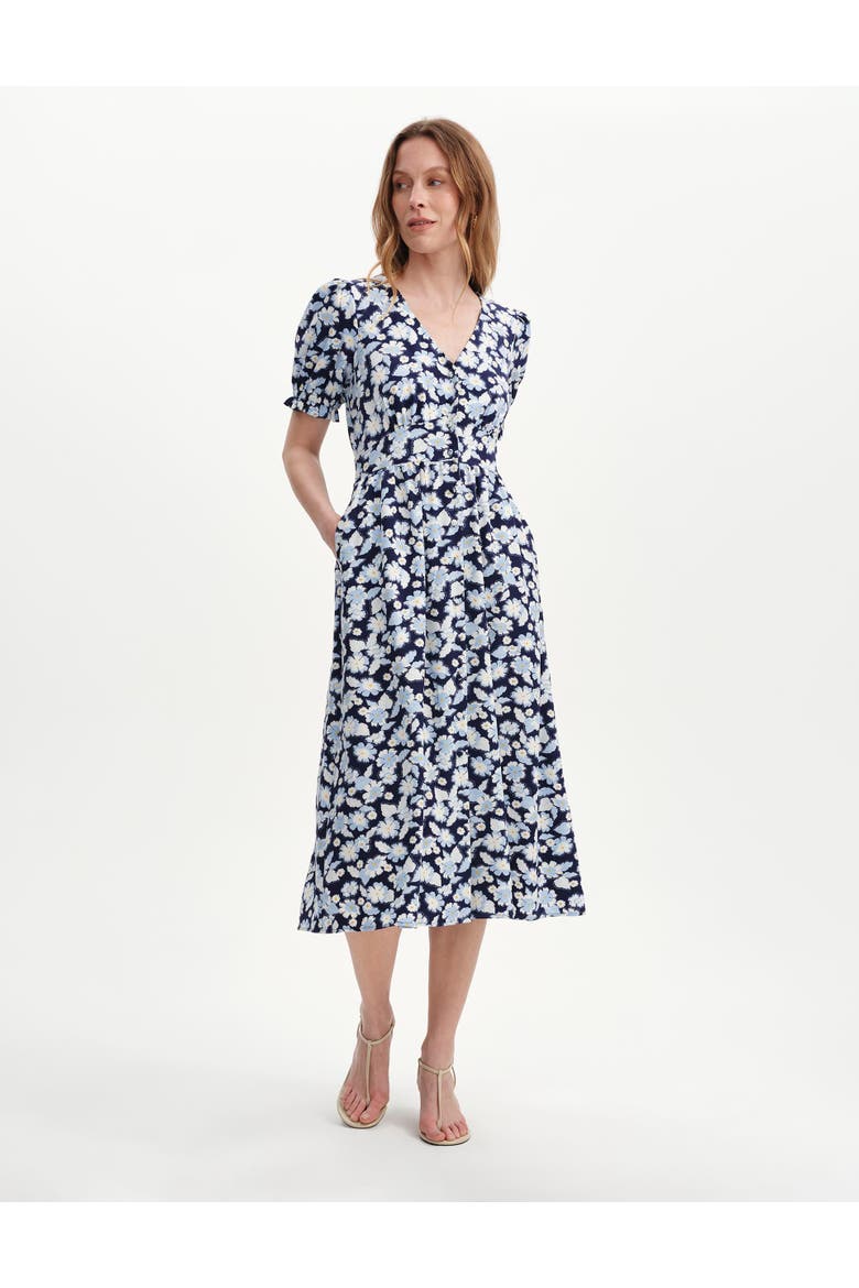 Petite Samantha Midi Dress, Alternate, color, Blue Flower