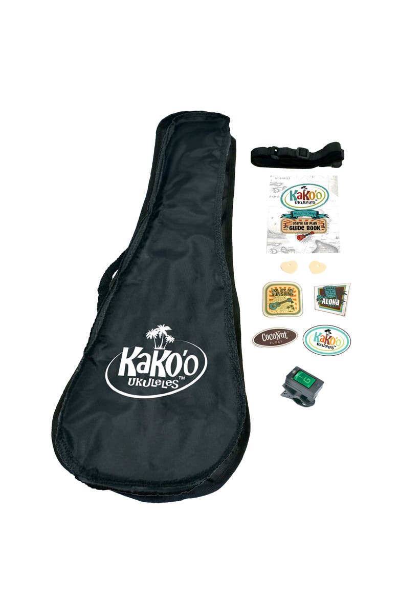 KaKo'o Music Kako'O 21" Professional Wooden Ukulele Set Sunburst, Alternate, color, Multicolored