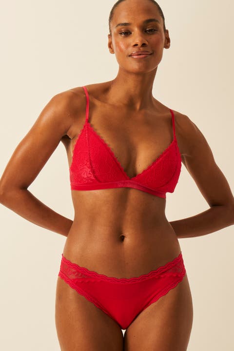 Eco Lace Padded Triangle Bralette & Original Knicker Set