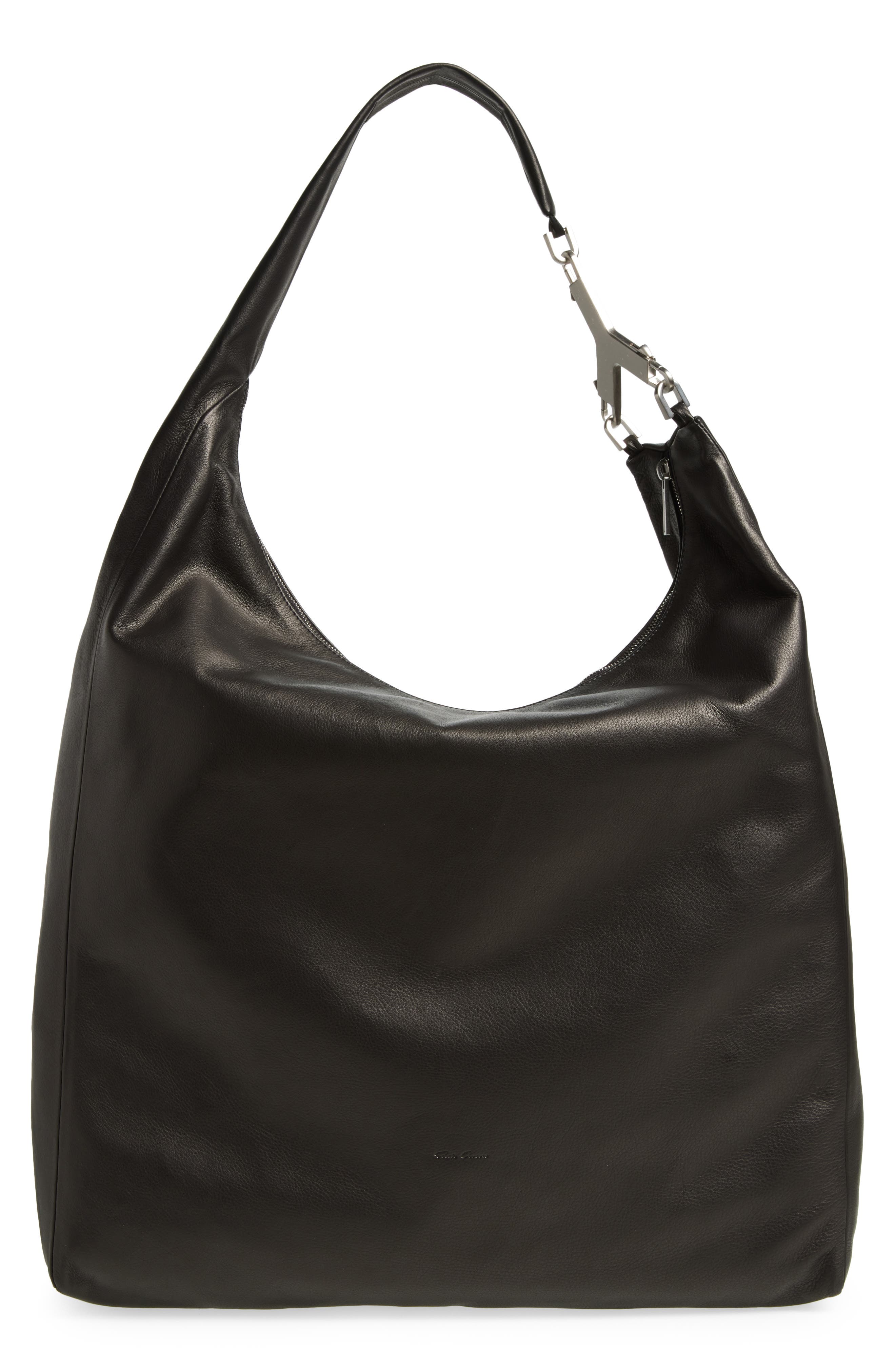 Rick Owens Cerberus Leather Hobo Bag, Main, color, 