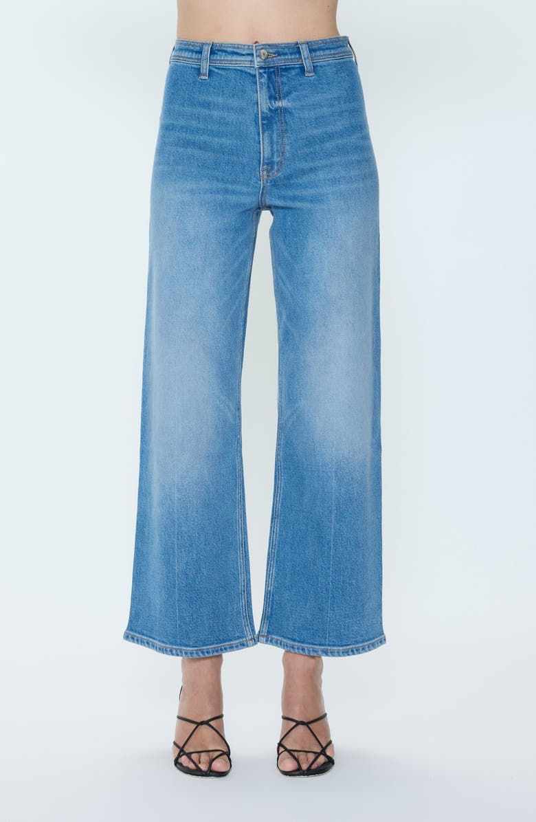Pistola Penny Crop High Waist Wide Leg Jeans, Main, color, Solina