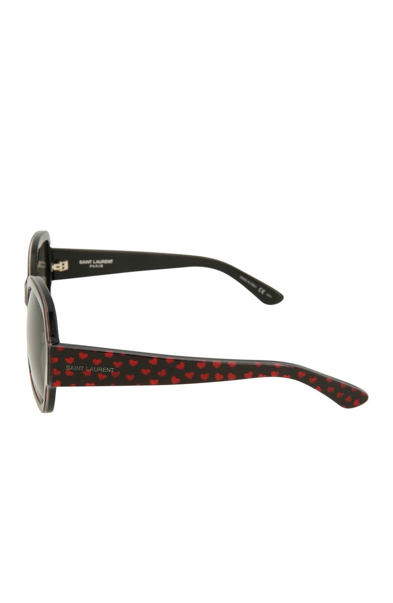 Saint Laurent 53mm Heart Sunglasses, Alternate, color, 
