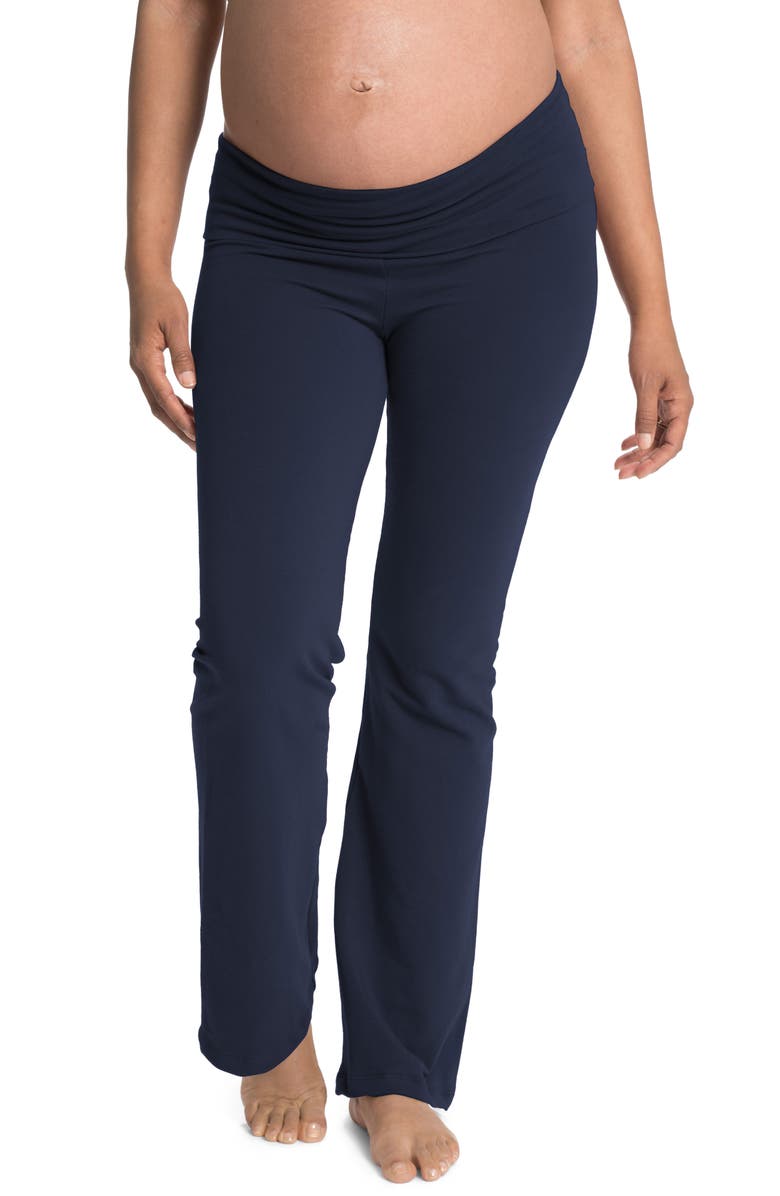 Bun Maternity Cozy Wide Leg Foldover Maternity Pants, Main, color, 