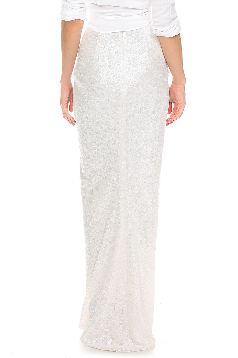 Wanna Party Micro Sequin Faux Wrap Skirt, Alternate, color, IVORY
