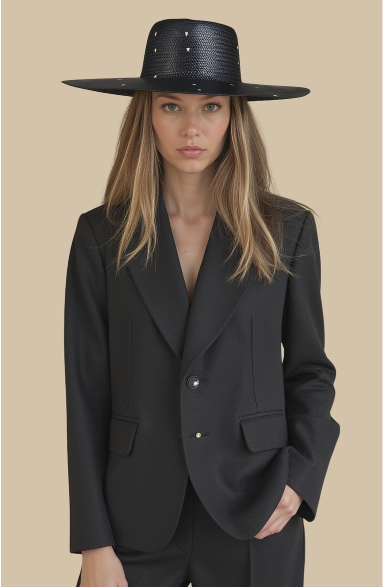 Heads Of State Hat Co. Boater Straw Hat, Alternate, color, Black