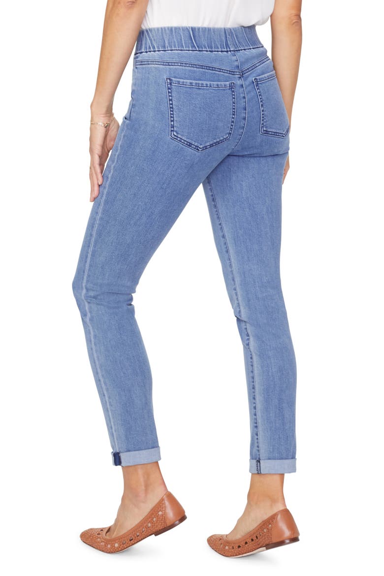 Pull-On Rolled Cuff Skinny Ankle Jeans, Alternate, color, DELRAY