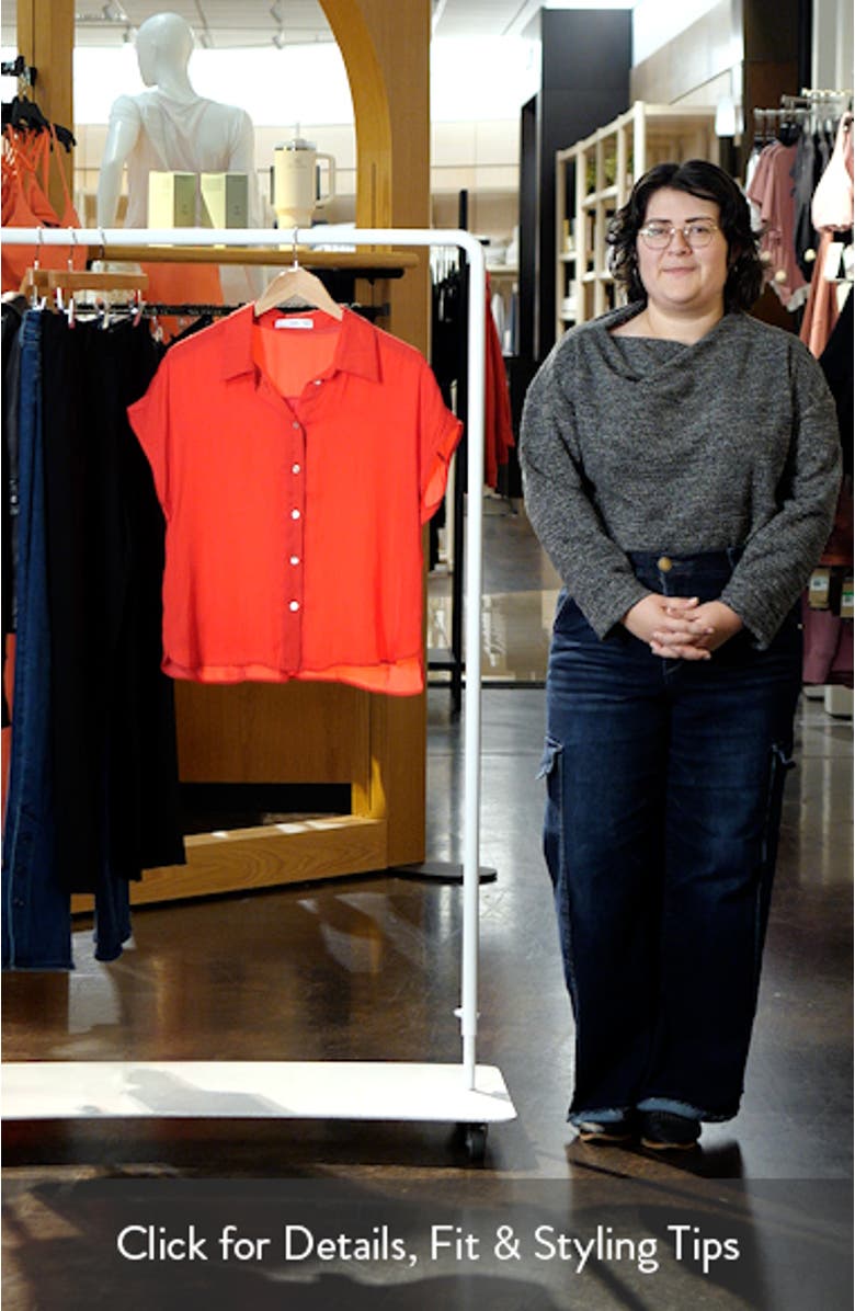 Satin Short Sleeve Button-Up Shirt, sales video thumbnail