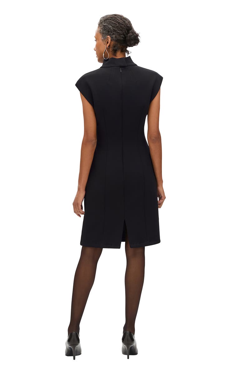 Another Tomorrow Double Face Cowl Dress, Alternate, color, Black