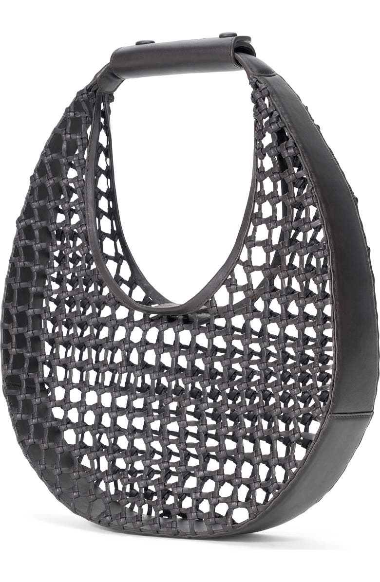 STAUD Moon Hand Knotted Leather Bag, Alternate, color, Espresso