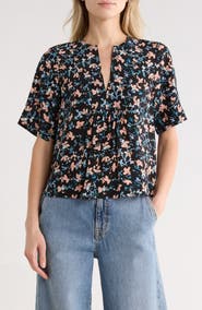 Ulla Johnson Calla Short Sleeve Silk Top