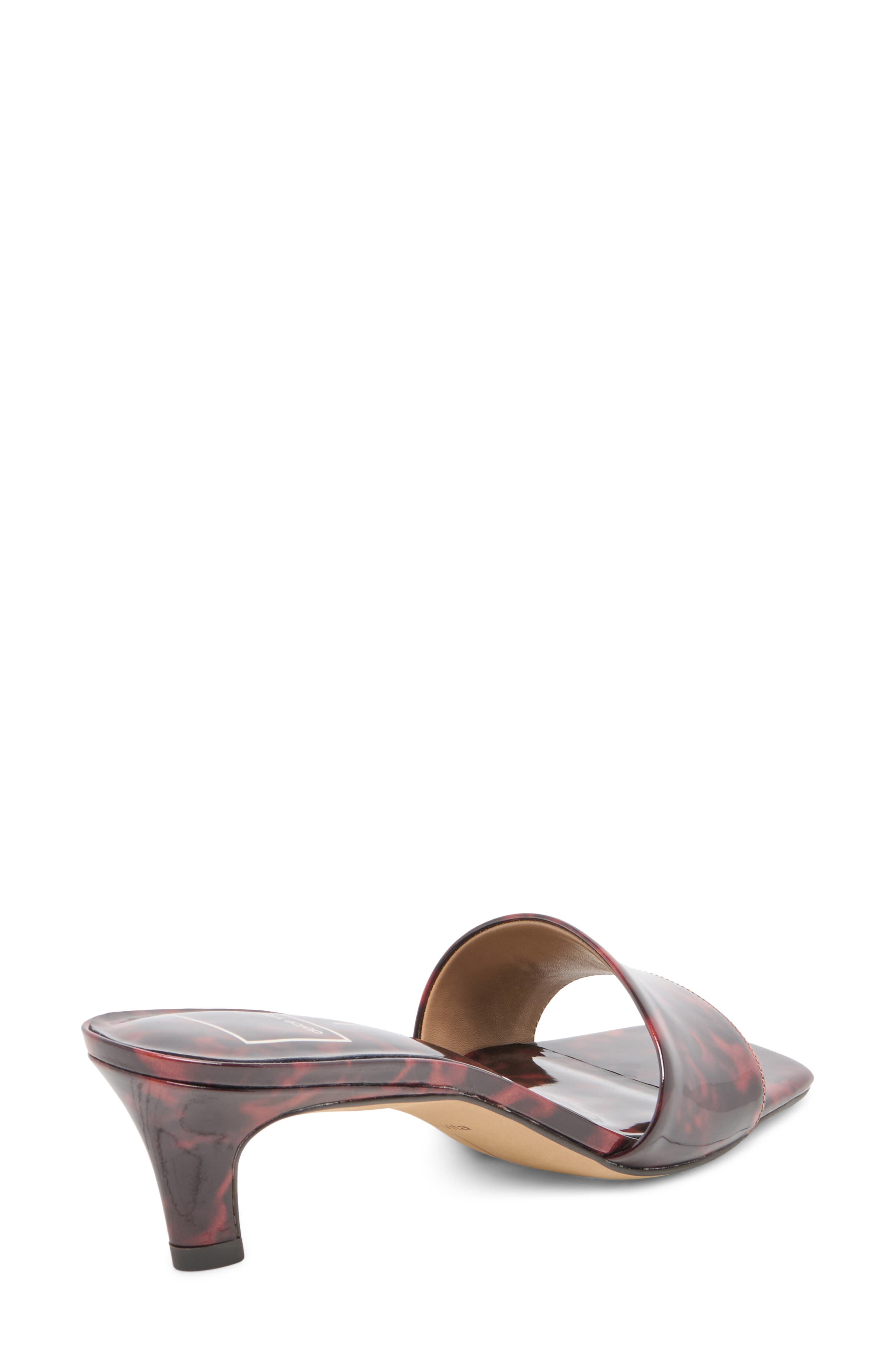 Rexa Kitten Heel Slide Sandal, Alternate, color, TORTOISE PATENT LEA
