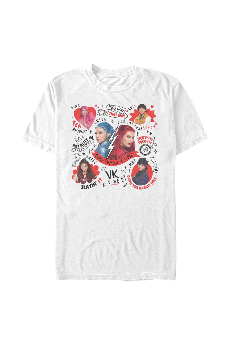Mens Descendants Wicked Wonderland Team Once Upon A Time T Shirt, Main, color, White