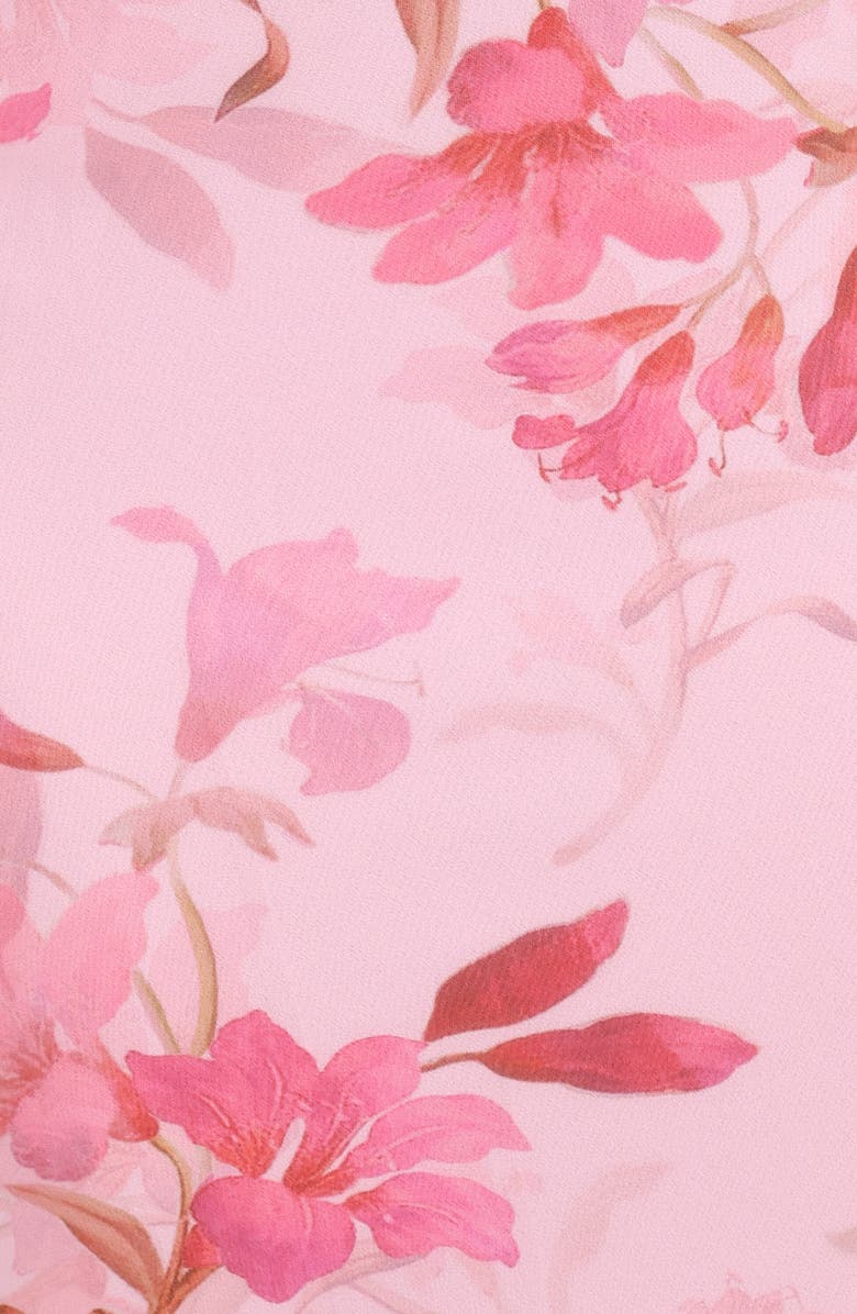 Petal & Pup Esther Floral Cold Shoulder Midi Dress, Alternate, color, Pink Floral