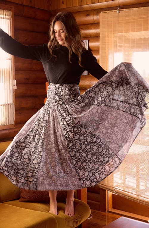 Talisman The Label Balmoral Print Maxi Skirt In Black