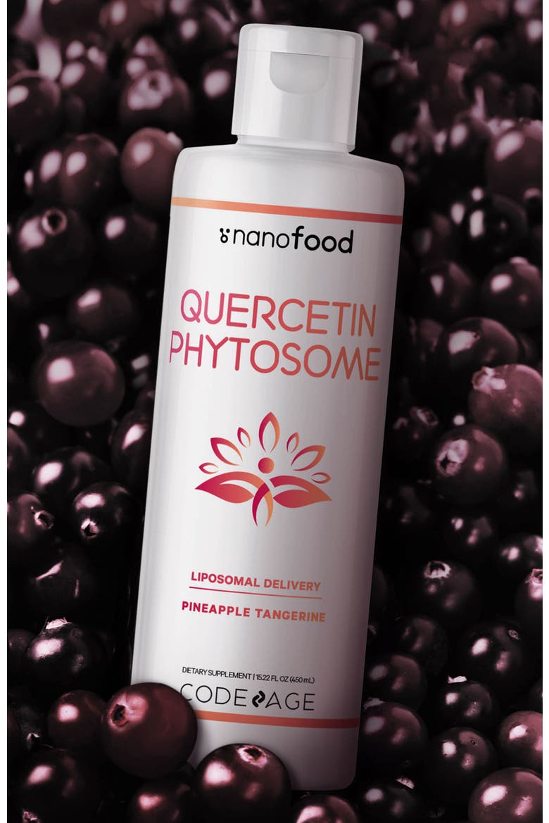 Liquid Quercetin Phytosome + Vitamin E Supplement, Alternate, color, White