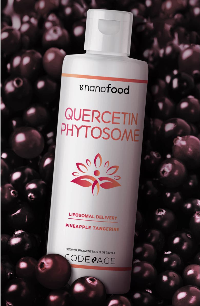 Codeage Liquid Quercetin Phytosome + Vitamin E Supplement, Alternate, color, White