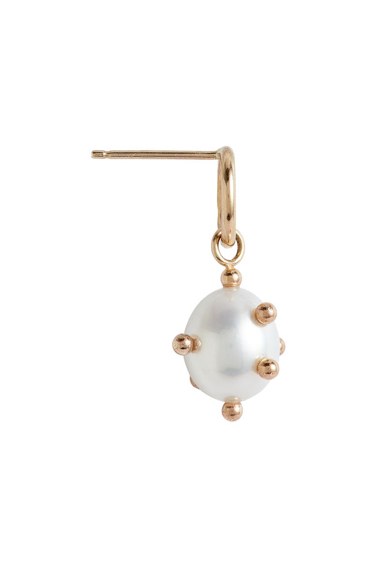 Bubble Mismatched Cultured Pearl Drop Earrings, Alternate, color, GOLD