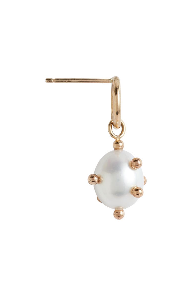 Poppy Finch Bubble Mismatched Cultured Pearl Drop Earrings, Alternate, color, Gold