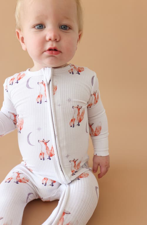 Posh Peanut Fennec Convertible Zip-up Footie In White