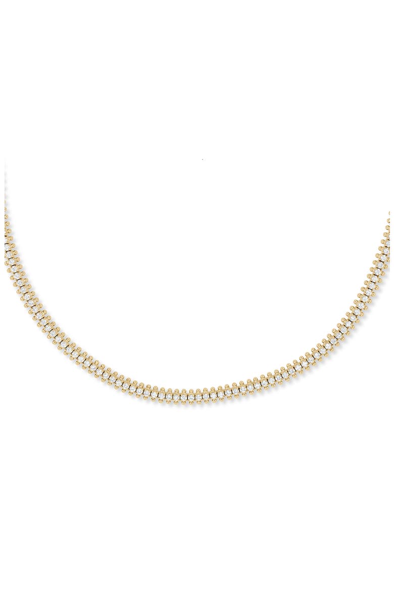 18K Gold Florentine 3.80ct Diamond Tennis Necklace, Alternate, color, 18K YELLOW GOLD/ DIAMOND