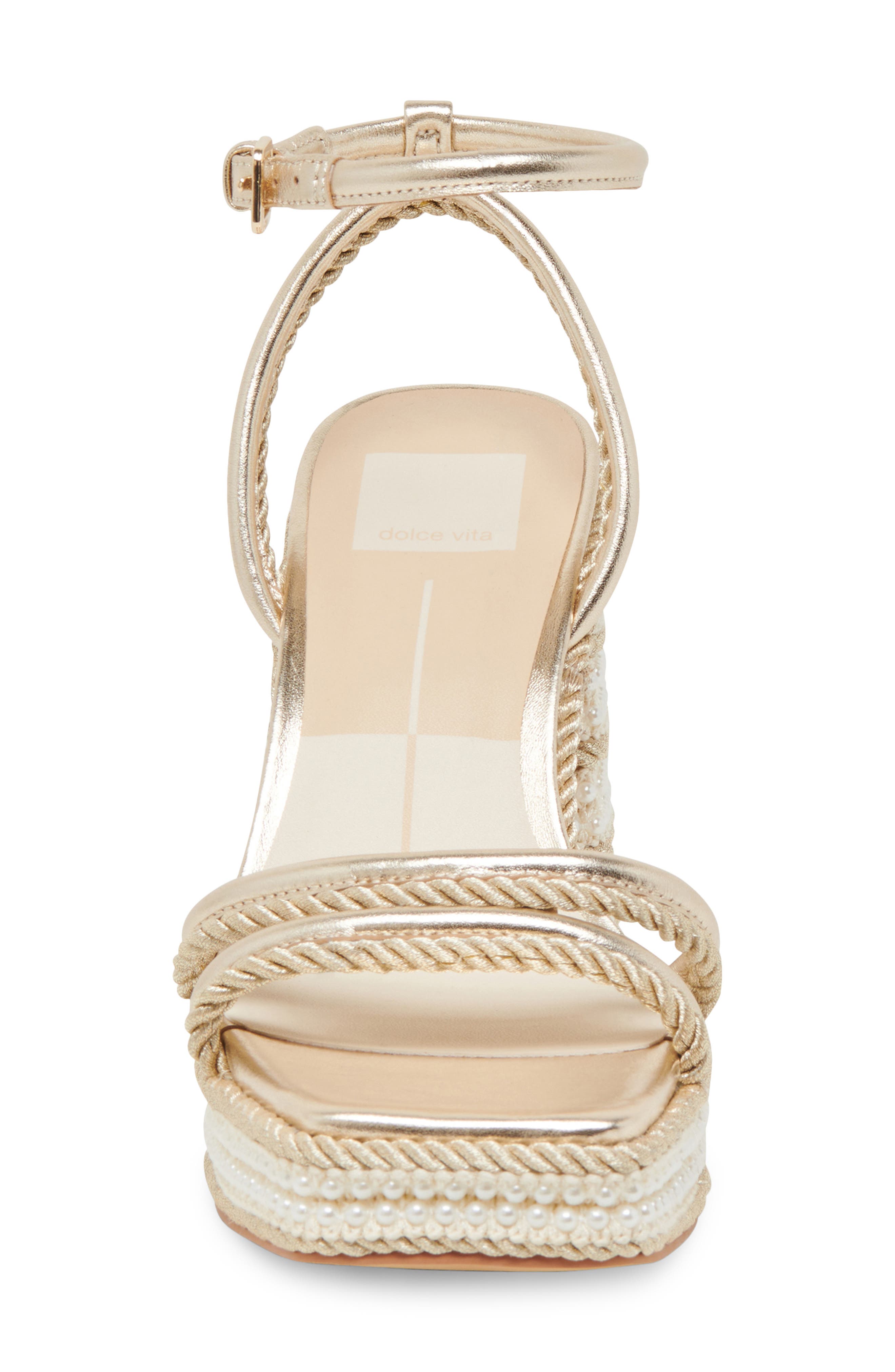 Dolce Vita Agnes Ankle Strap Platform Sandal, Alternate, color, Platinum Metallic Leather