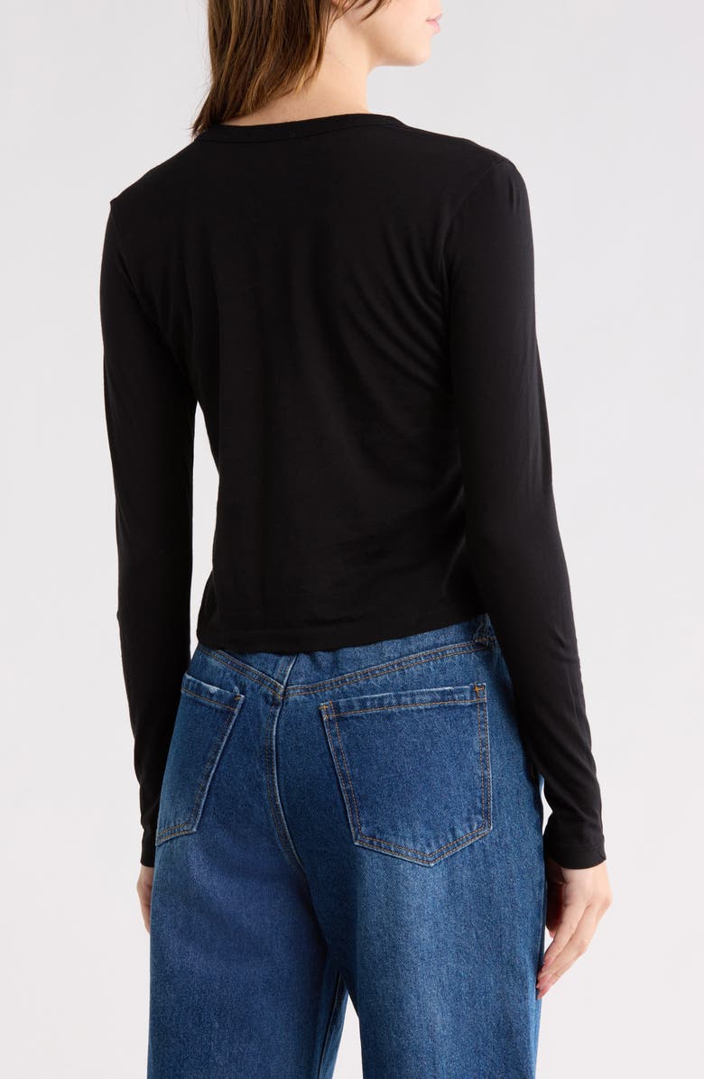 BUCK MASON Boxy Long Sleeve Crop T-Shirt, Alternate, color, Black