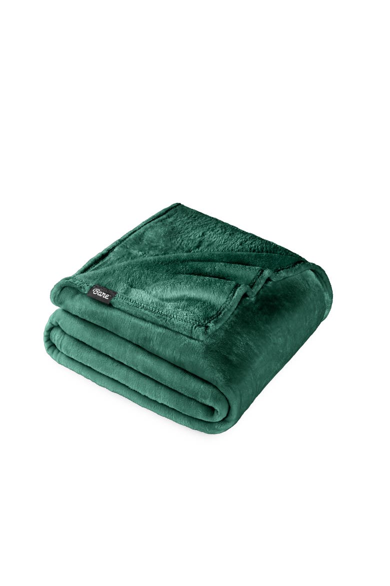 Microplush Fleece Throw Blanket, Main, color, Forest Green