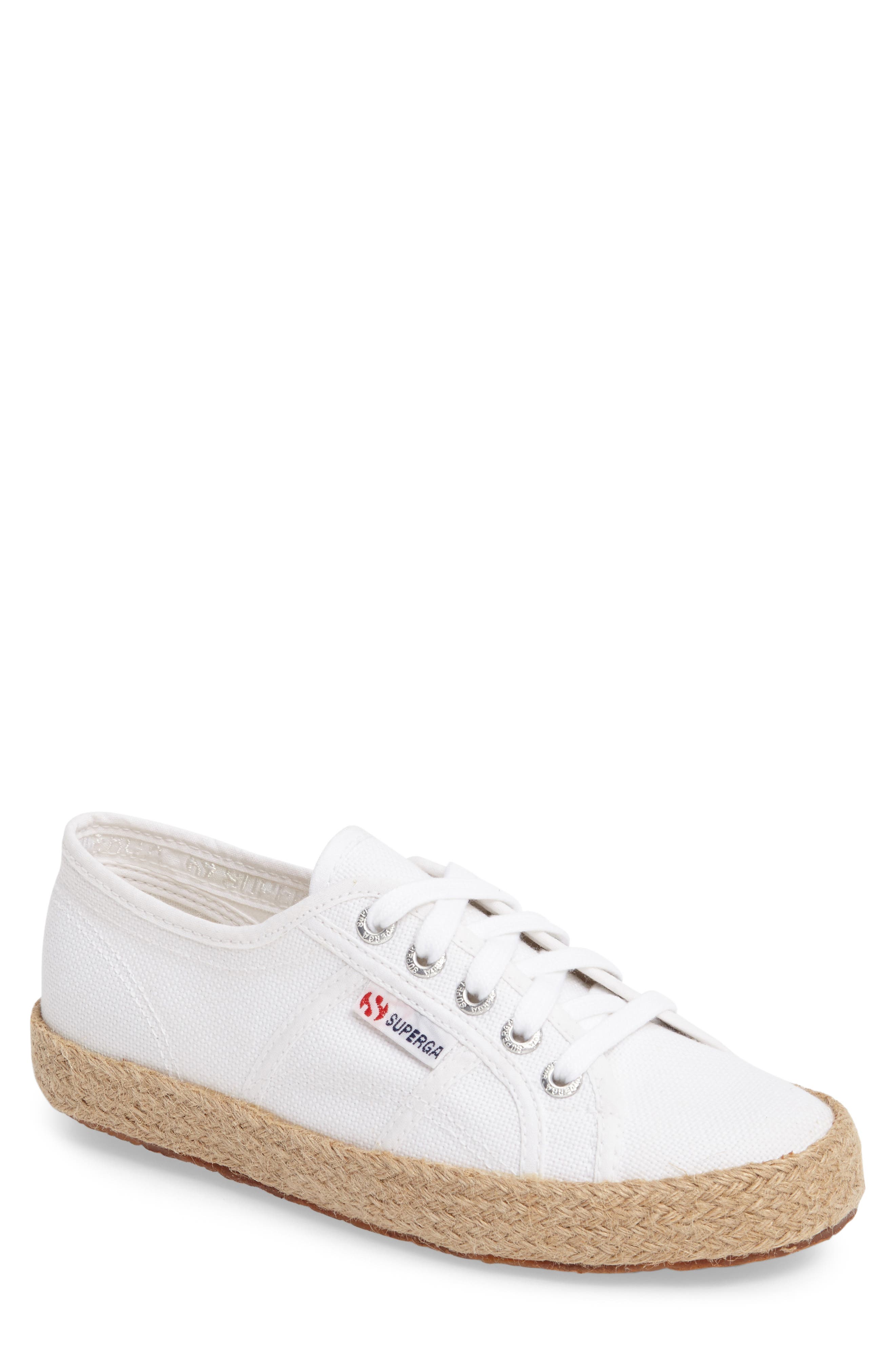 Espadrille Sneaker, Main, color, WHITE
