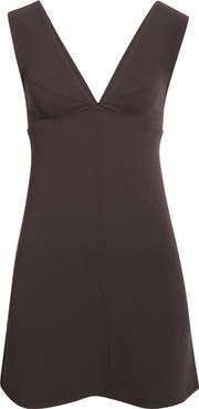 Reformation Anara Plunge Neck Minidress