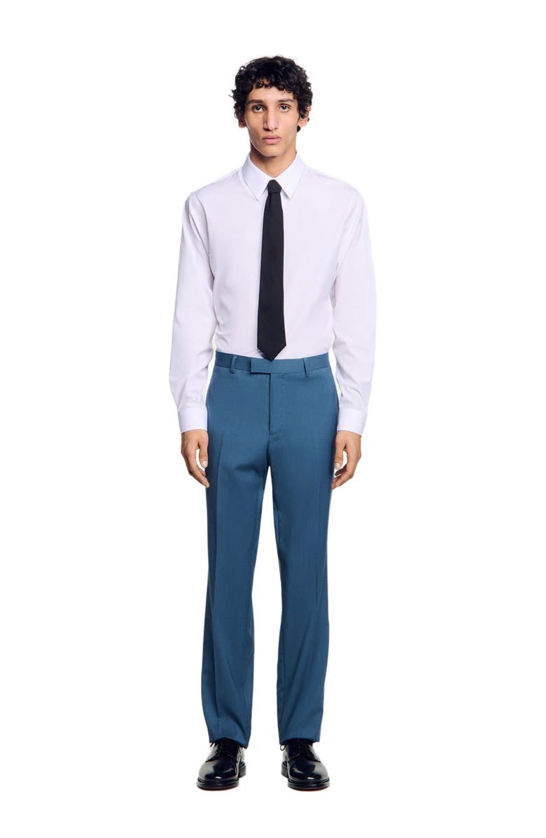 SANDRO Wool suit trousers, Alternate, color, Thunderstorm Blue