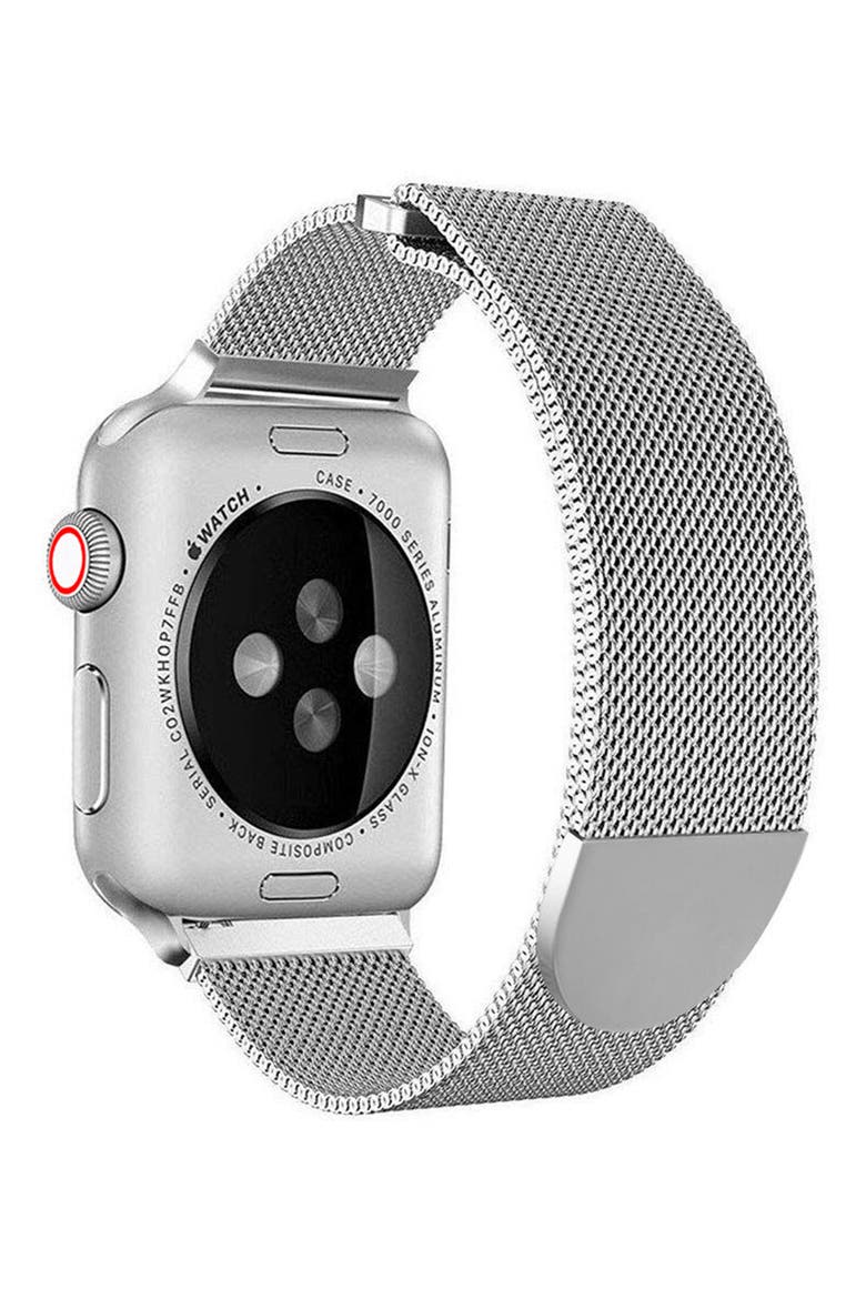 Stainless Steel Apple Watch® Bracelet Watch Band, Alternate, color, SILVER