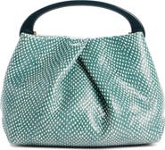 Dries Van Noten Small Pleated Snakeskin Embossed Leather Top Handle Bag