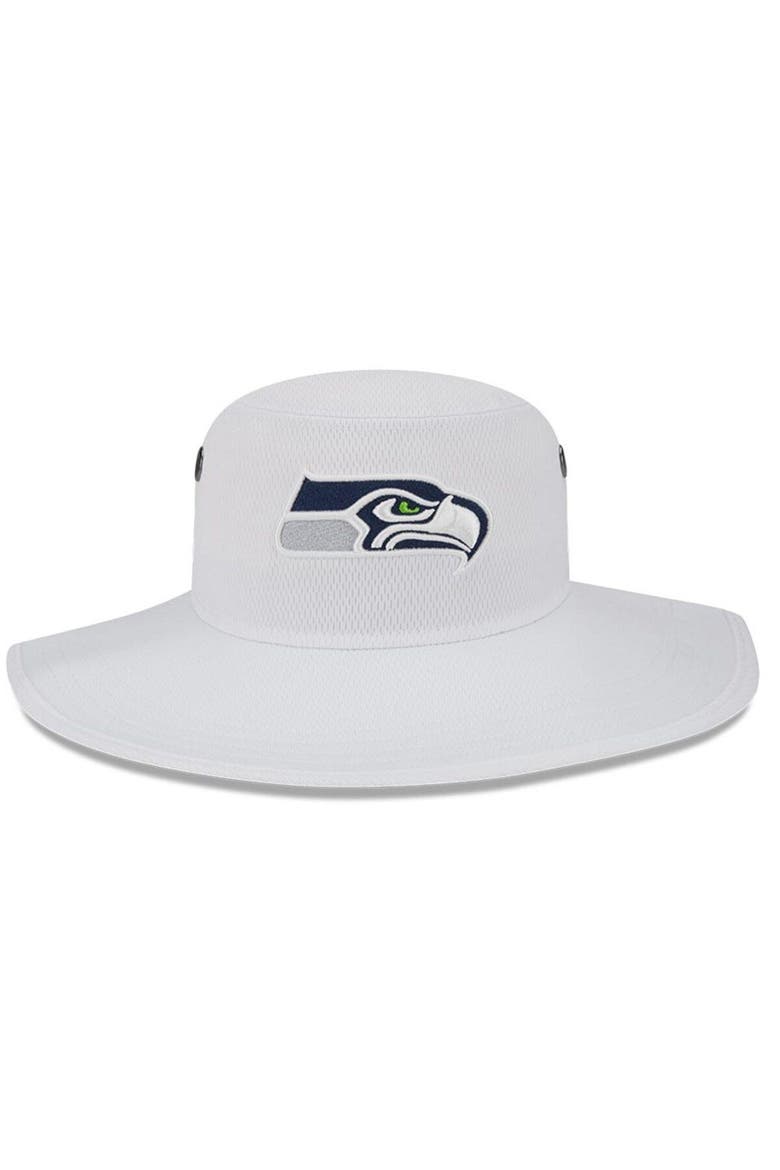 Men's New Era White Seattle Seahawks 2023 NFL Training Camp Panama Bucket Hat, Alternate, color, White