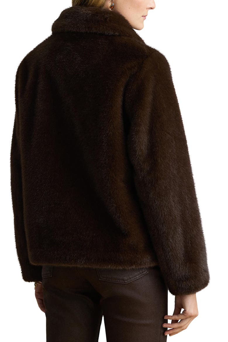 Faux Fur Jacket, Alternate, color, CIRCUIT BROWN