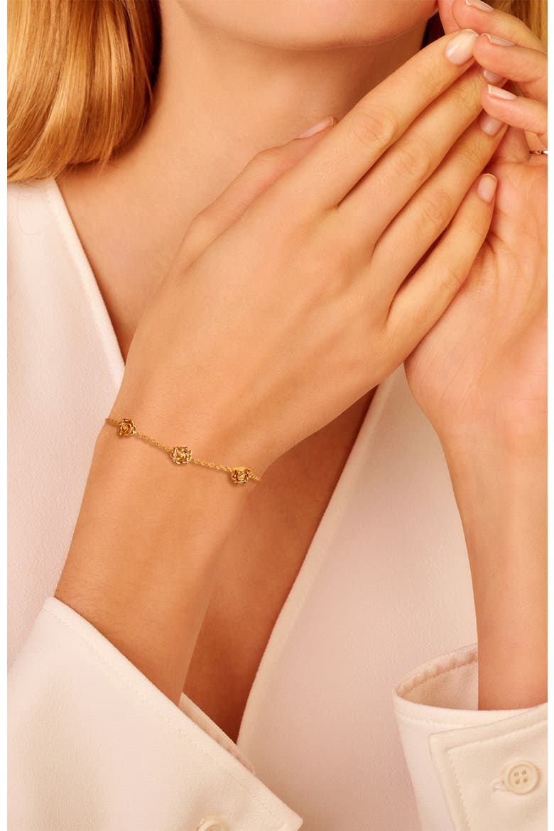 Rosie Diamond Bracelet | 3 natural diamonds | 925 Sterling Silver | Bracelet on Chain | 6.1 - 6.5 - 6.9 in | Yellow 18k-Gold Plated, Alternate, color, Yellow 18k Gold Plated