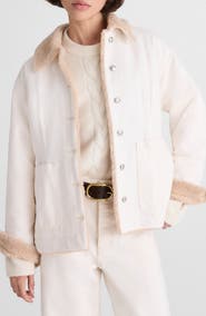Madewell Faux Shearling Lined Denim Jacket