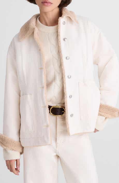 Faux Shearling Lined Denim Jacket