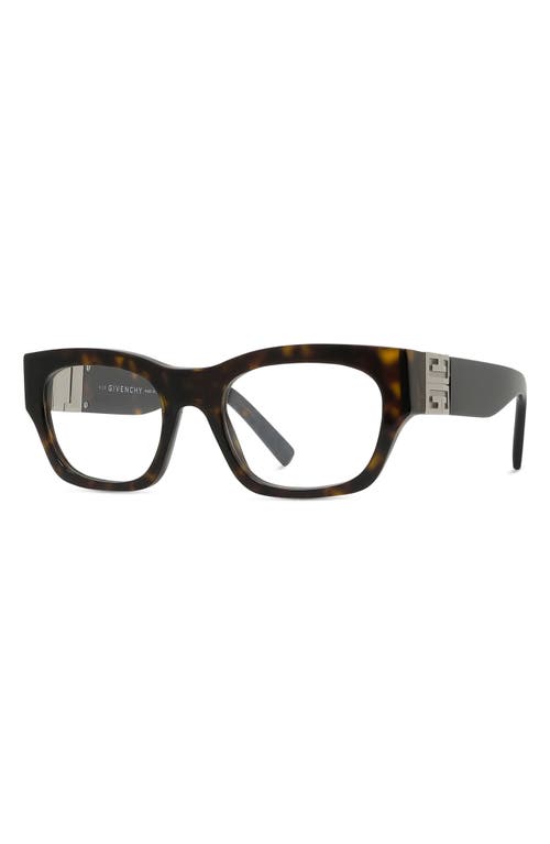 Givenchy 4g 52mm Square Optical Glasses In Blonde Havana