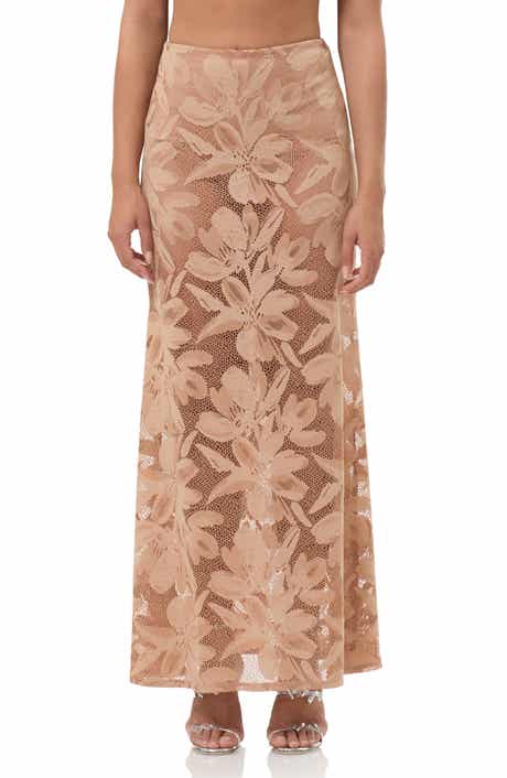 Tilly Sheer Floral Lace Maxi Skirt