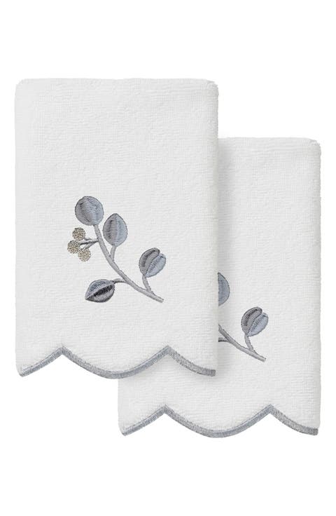 2-Piece Wild Branch Turkish Cotton Fingertip Towel Set