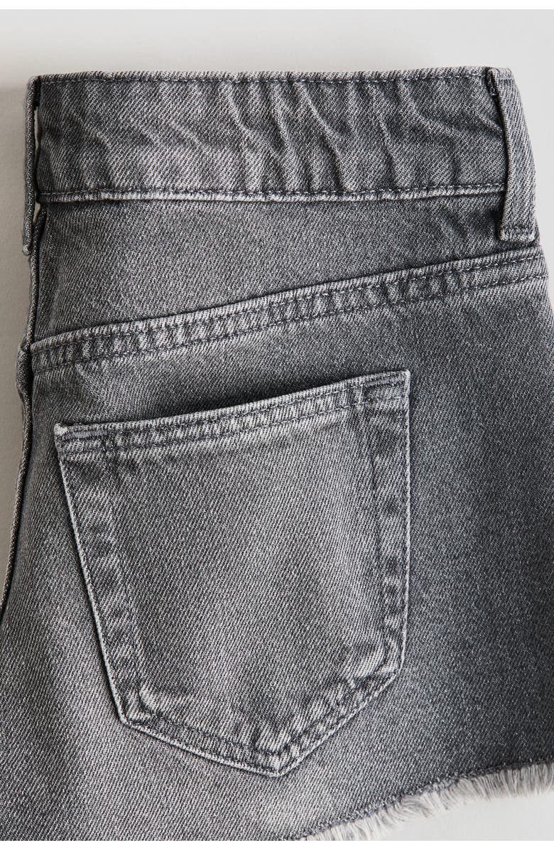 H&M Embroidery-detail Denim Shorts, Alternate, color, 